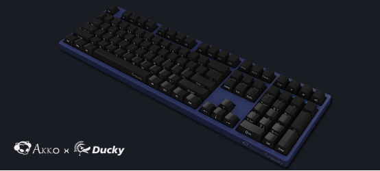 Akko X Ducky发布3108宝石蓝PBT侧刻机械键盘