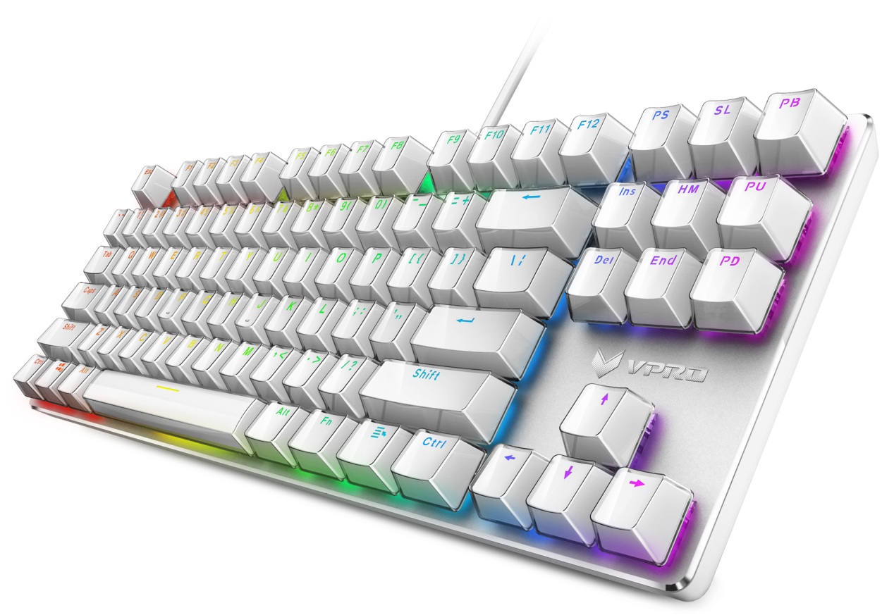 雷柏V500RGB冰晶版幻彩背光游戏机械键盘上市
